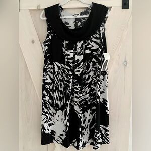Black and White pattern Woman Sleeveless Mini Dress Size 16W Casual Party
